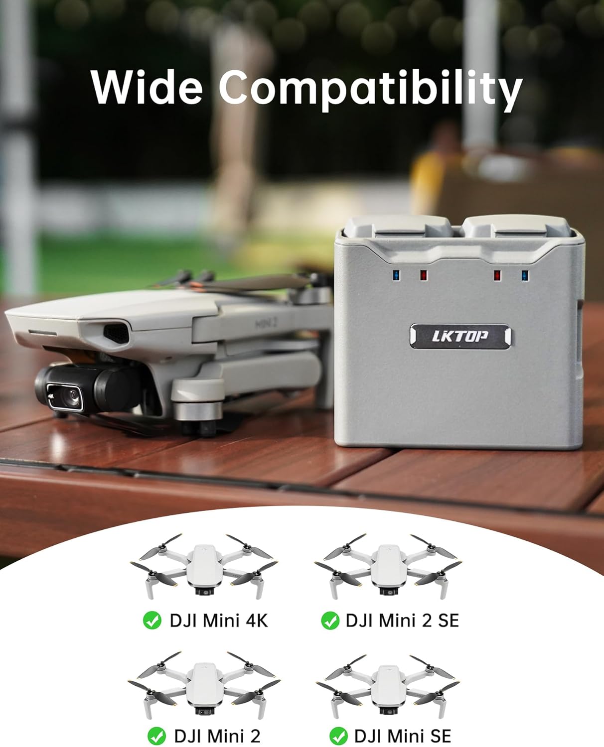 LKTOP Replacement DJI Mini 4K Battery Charging Hub, Mini 2/S... - Image 3