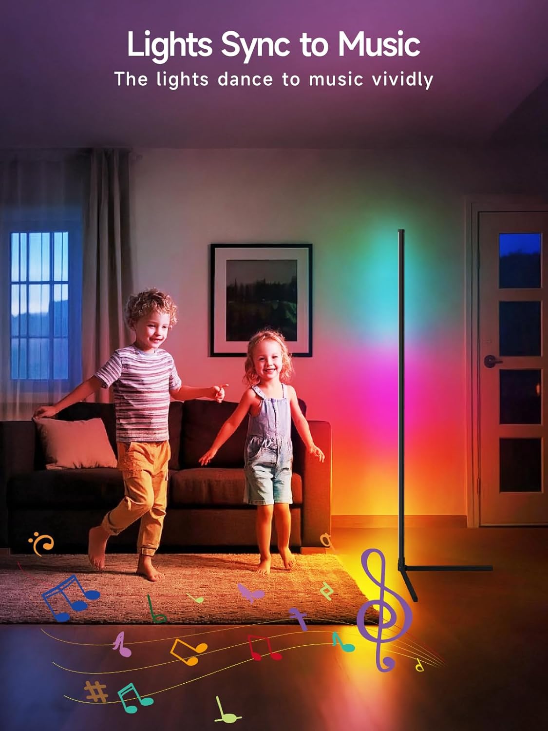 Tyute LED Floor Lamp, RGB Modern Corner Lamp with 16 Million... - Image 4