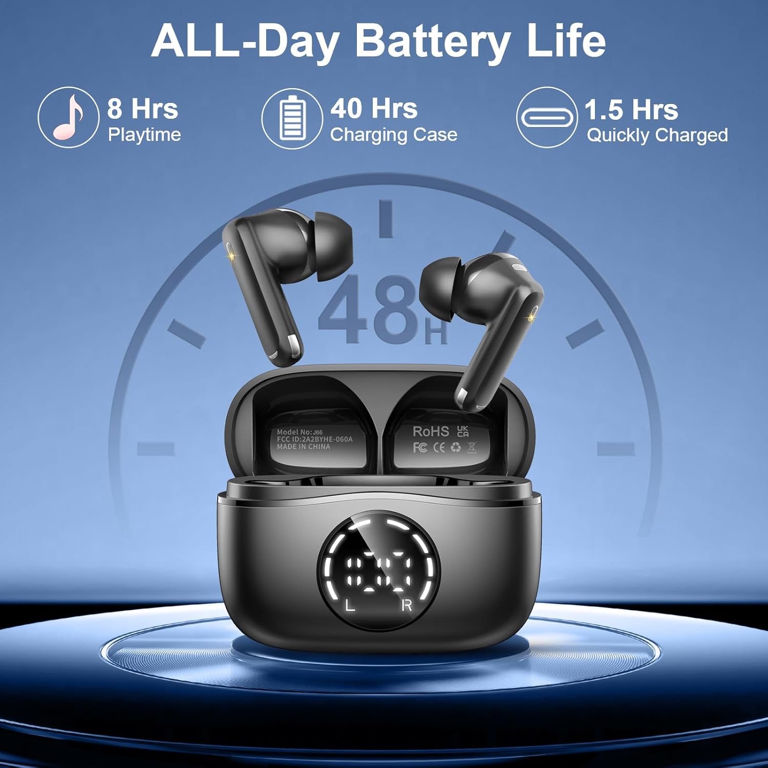 2026 Wireless Earbuds, Ear Buds Bluetooth 5.4 Earphones 48H ... - Image 6