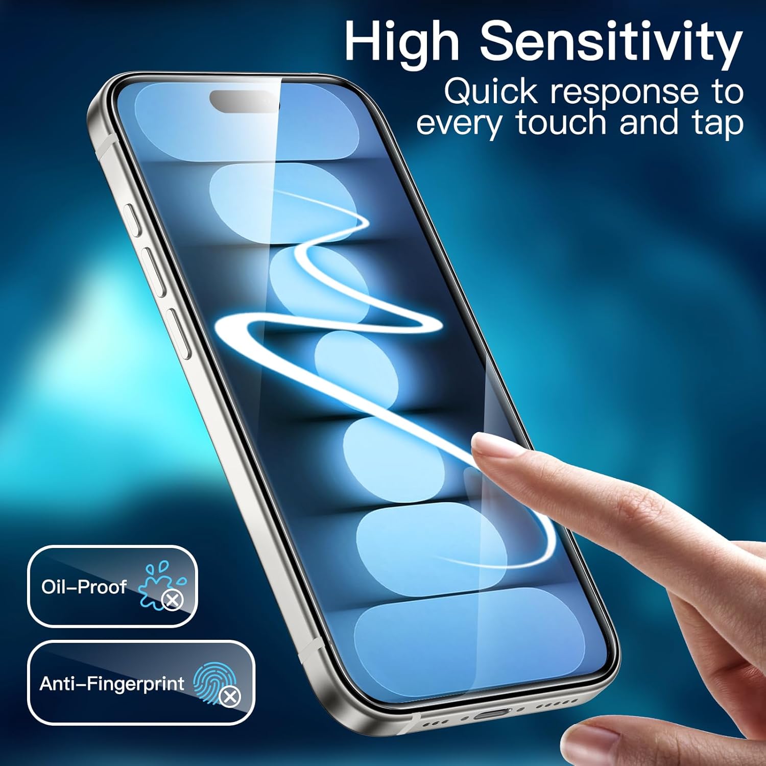 JETech Screen Protector for iPhone 15 Pro, 3-Pack | 9H Tempe... - Image 8