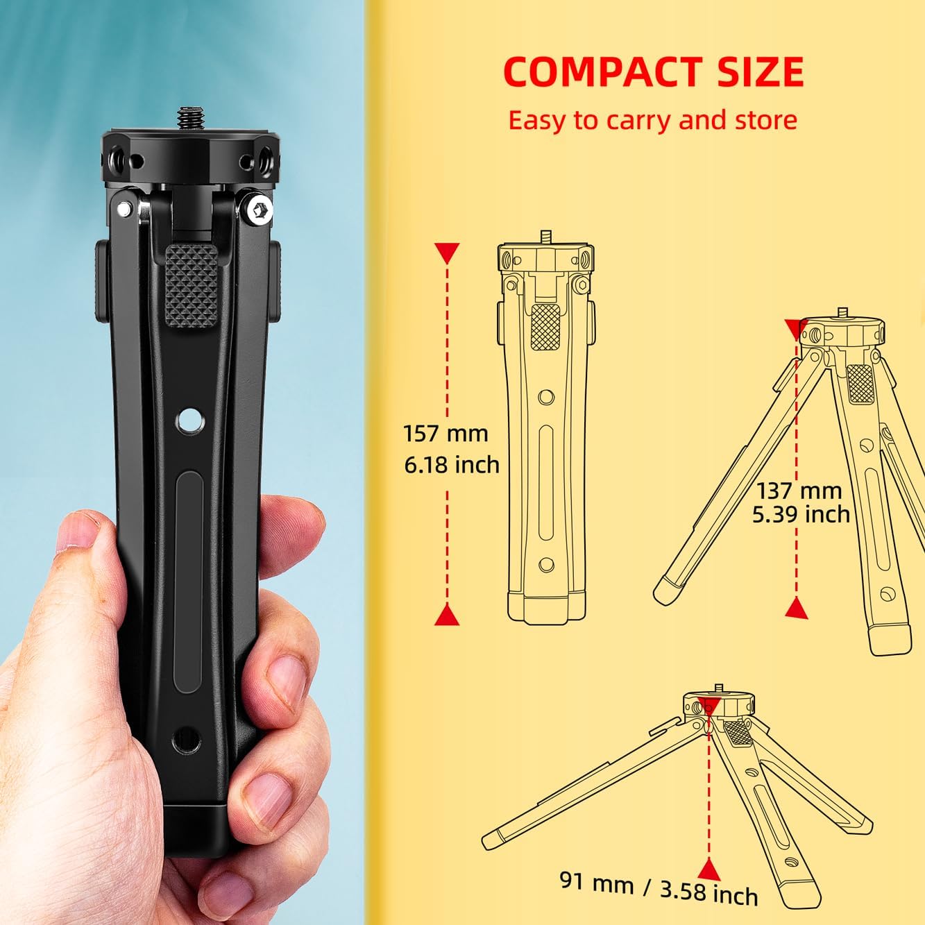 Zeadio Heavy Duty Metal Camera Tripod Stand - Universal Smal... - Image 6