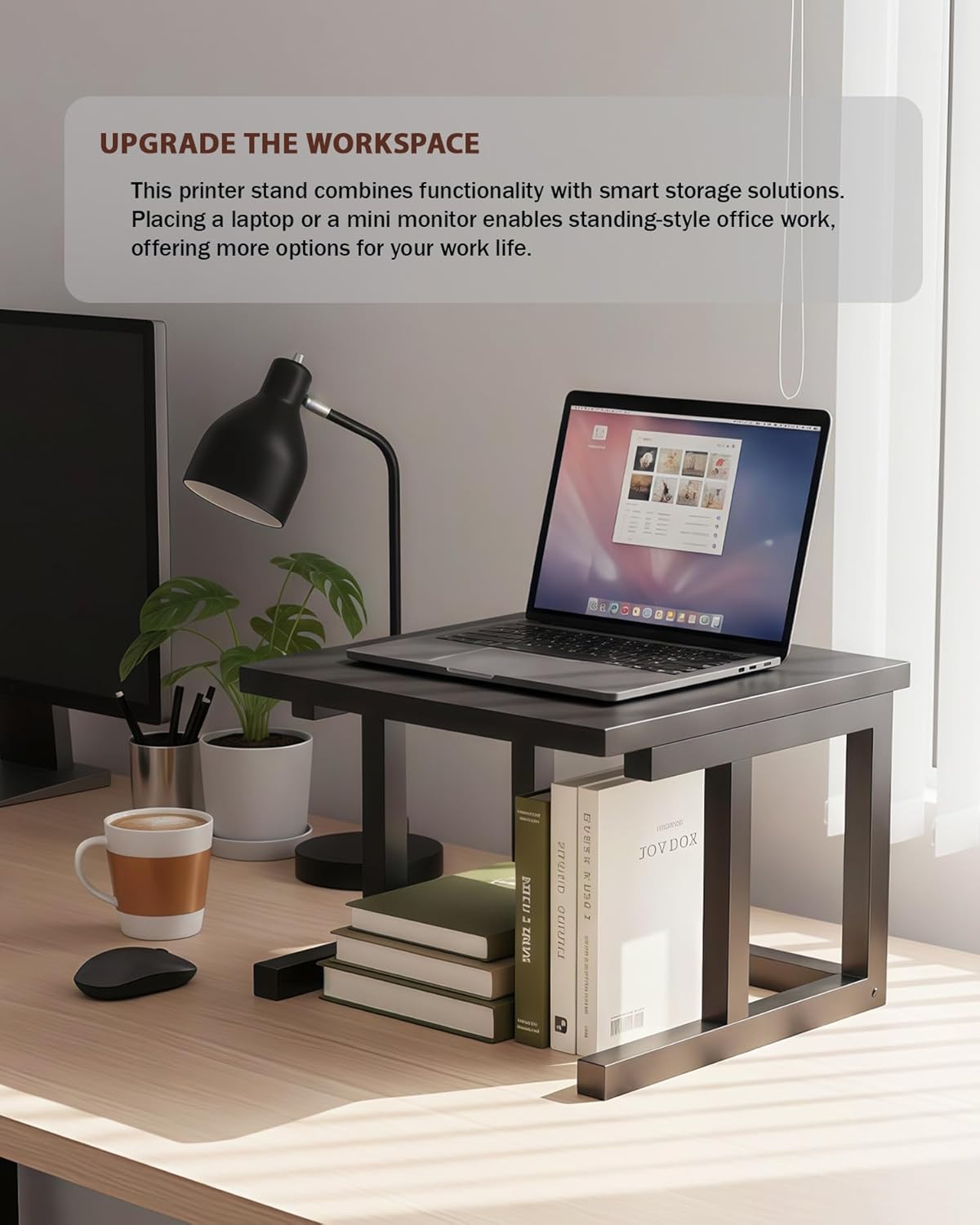 Desktop Printer Stand, 15.7″x 15.7″ 2-Tier Large Printer She... - Image 7