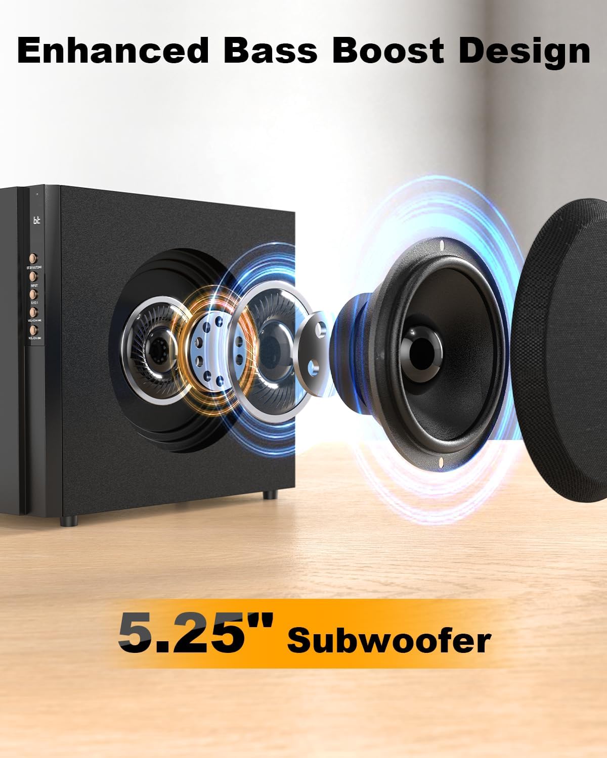 Bobtot Home Theater Systems with 5.25 inch Subwoofer, 5.1 Wi... - Image 4
