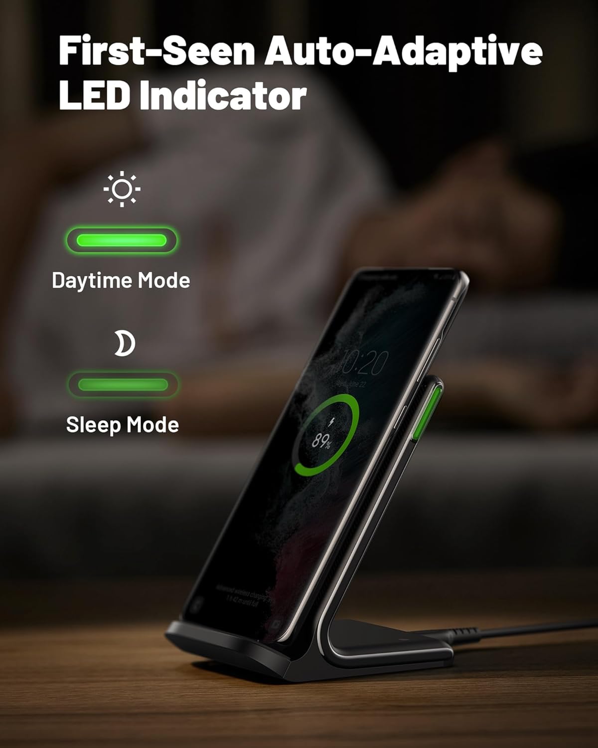 INIU Wireless Charger Stand, 15W Fast Charging Dock Phone Ch... - Image 4