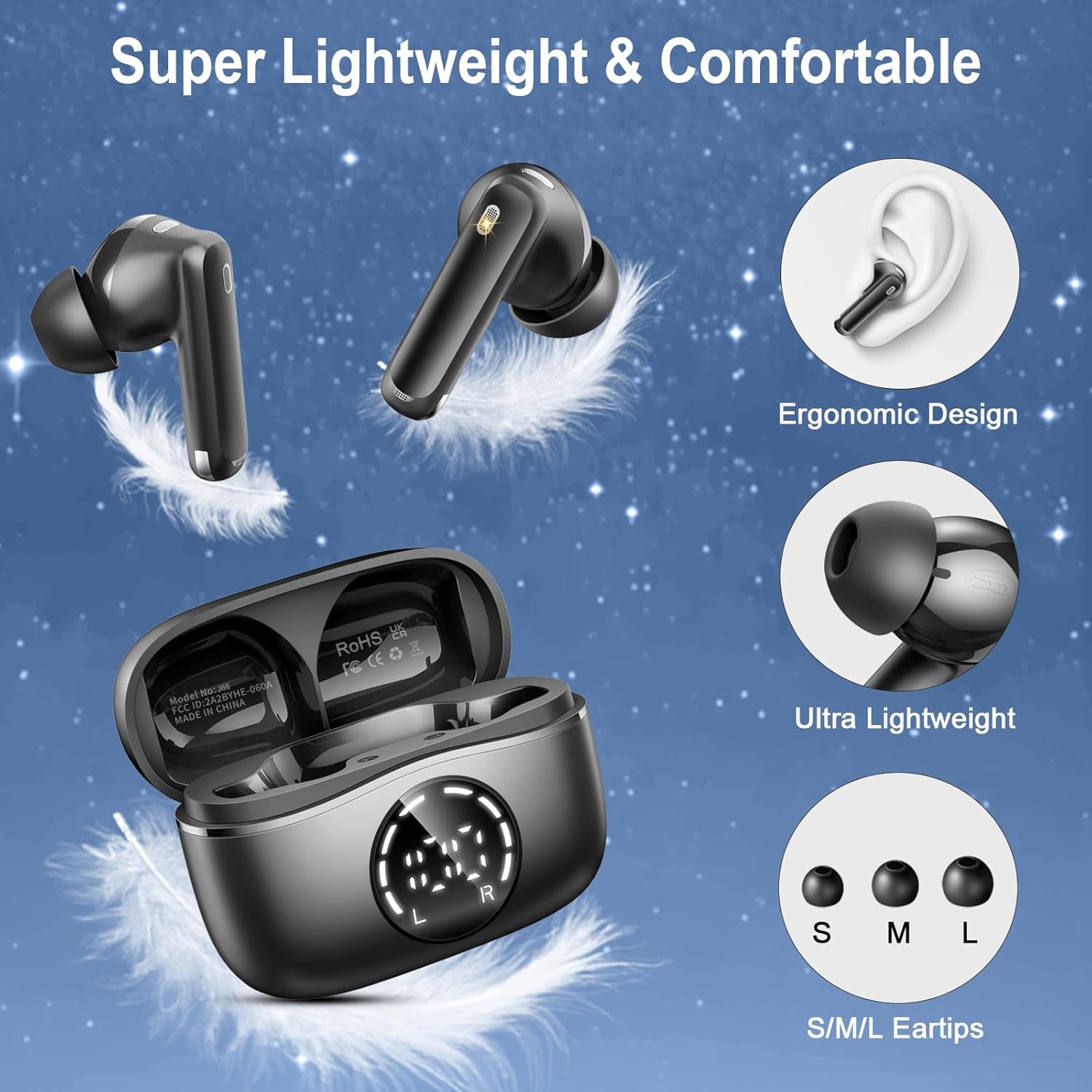 2026 Wireless Earbuds, Ear Buds Bluetooth 5.4 Earphones 48H ... - Image 8