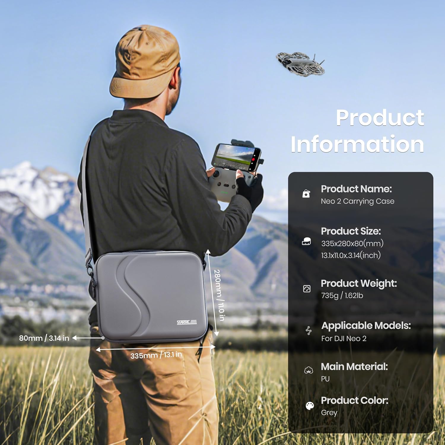 STARTRC Portable PU Storage Bag for DJI Neo 2 Drone & Fly Mo... - Image 7
