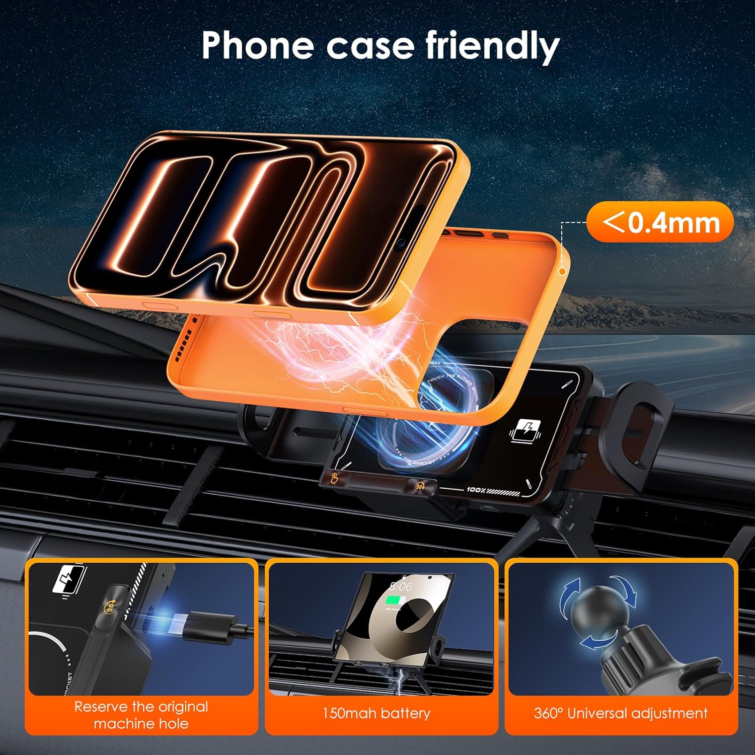 Wireless Car Charger Fast Charging: Qoosea Qi 15W Car Mount ... - Image 5