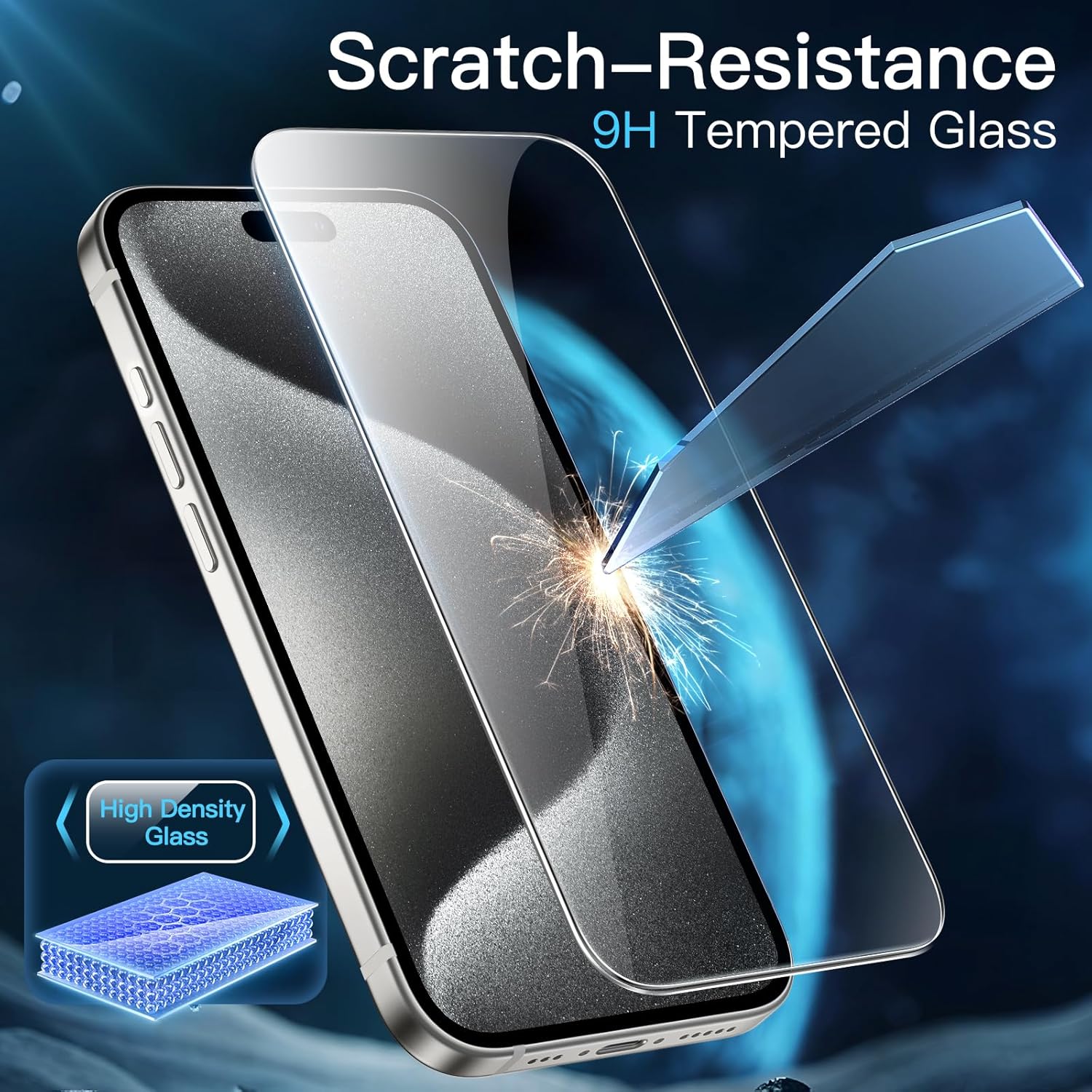 JETech Screen Protector for iPhone 15 Pro, 3-Pack | 9H Tempe... - Image 7