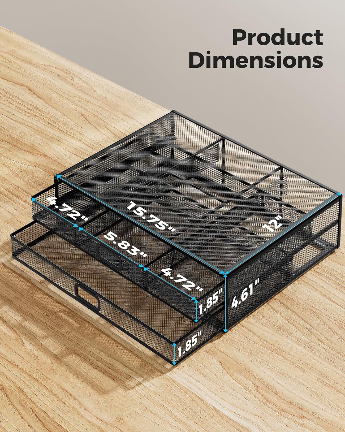 HUANUO Monitor Stand with 2 Storage Drawers, Metal Mesh Tabl... - Image 6