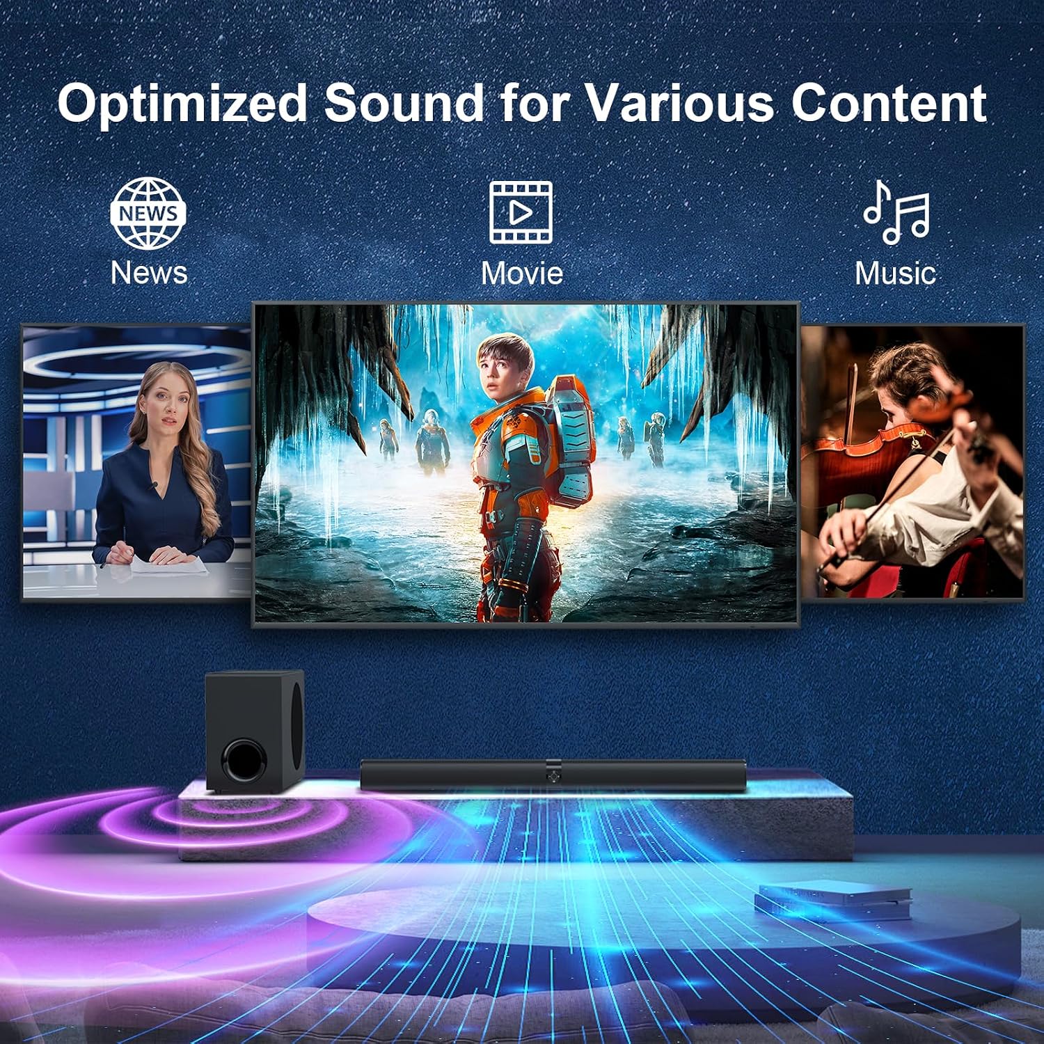 GarageRock Sound Bar with Subwoofer for TV, 2 in 1 Detachabl... - Image 4