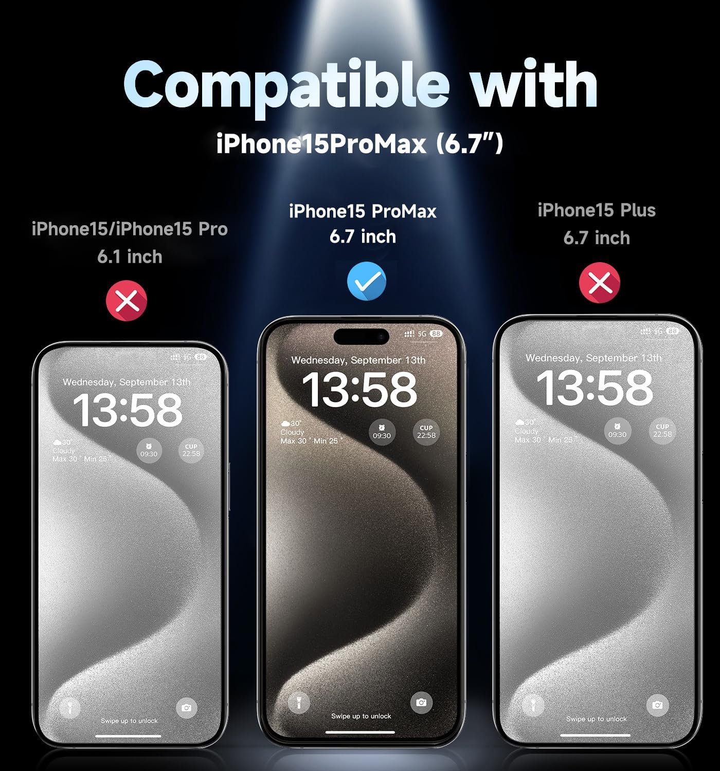 MAGIC JOHN 2 Pack for iPhone 15 Pro Max 6.7 inch Tempered Gl... - Image 3