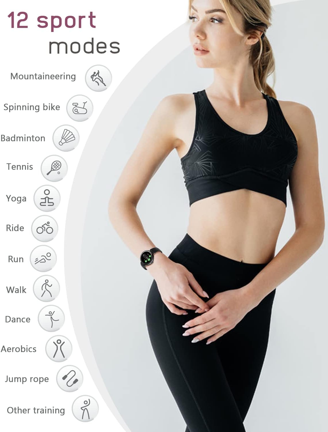 Lynn Smartwatches for Women,1.1inch Display Screen Fitness W... - Image 3