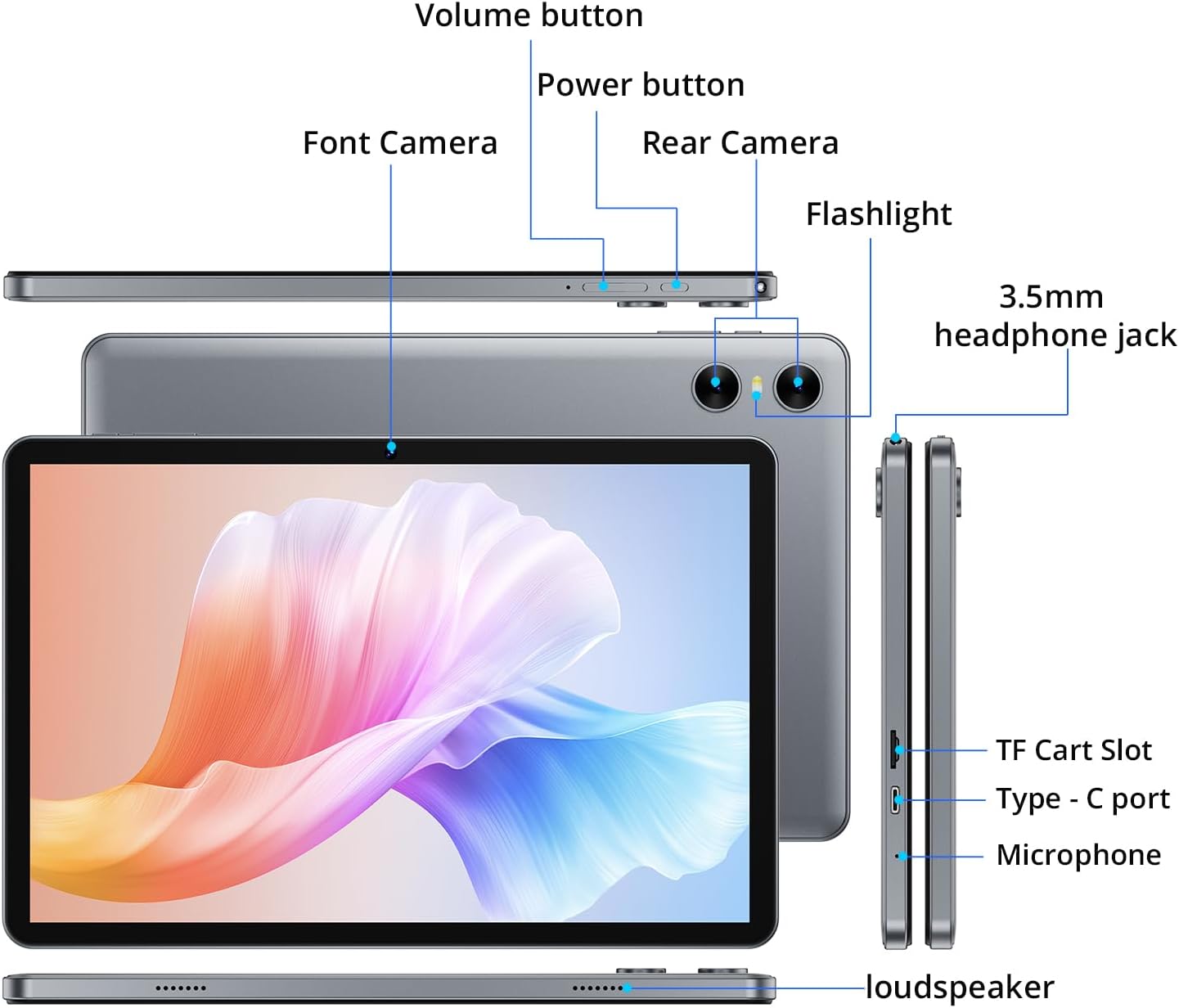 Android Tablet, 10 inch Tablet with Keyboard, Stylus Pen, Mo... - Image 10