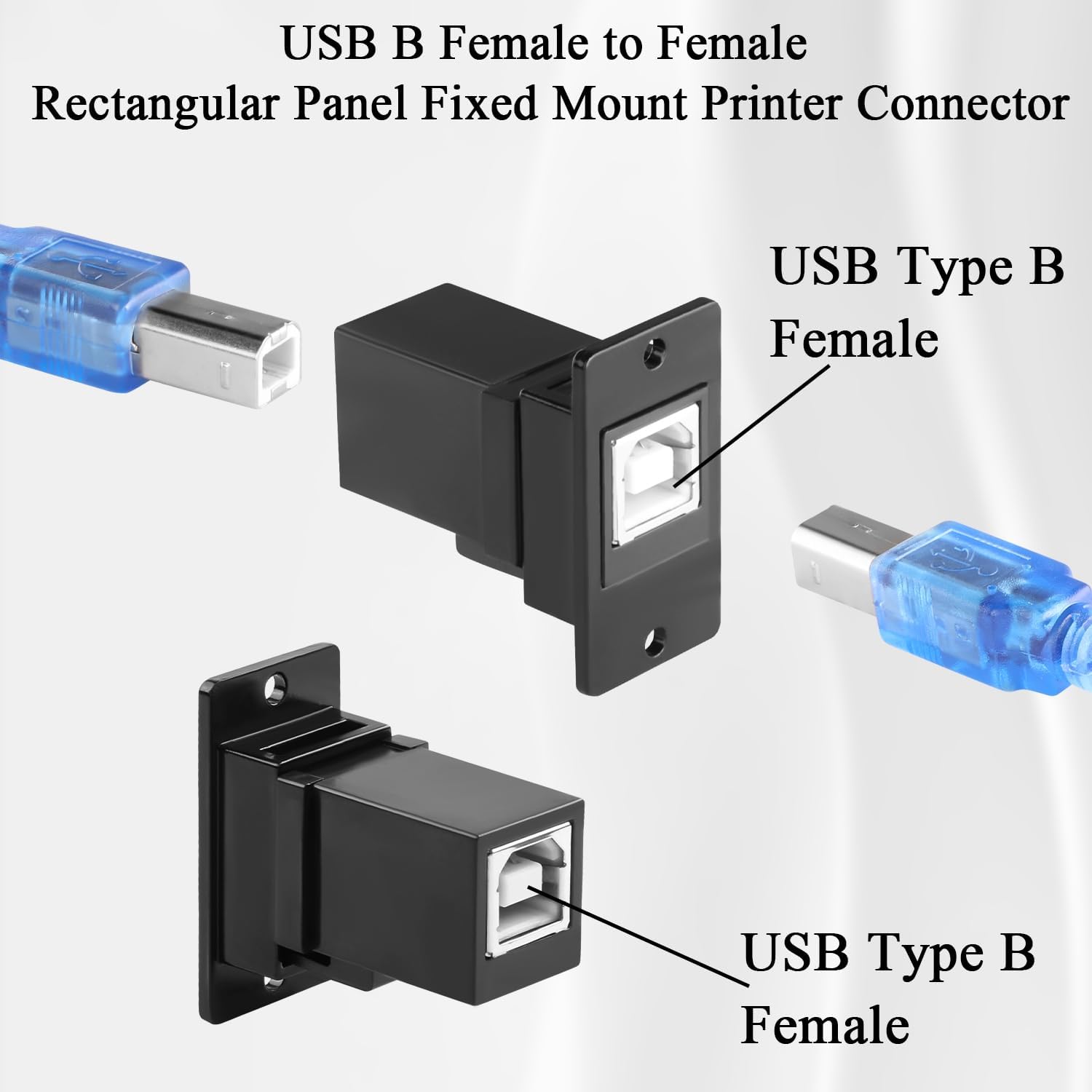 QIANRENON USB B Rectangular Panel Mount Printer Connector US... - Image 3
