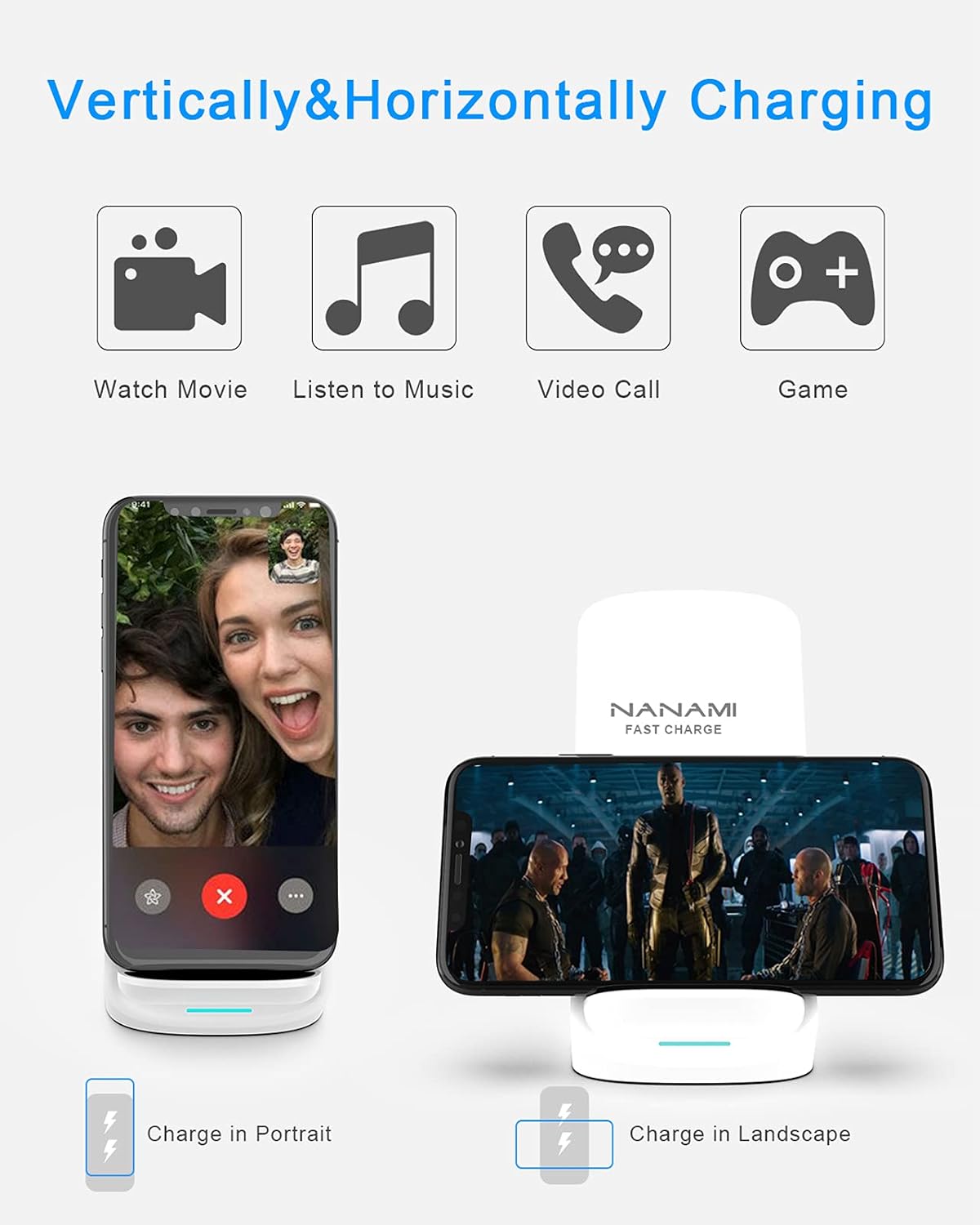 NANAMI Wireless Charger for Samsung and iPhone - 10W Fast In... - Image 4