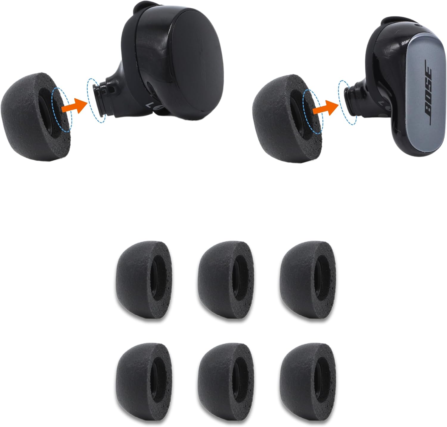 Comply Memory Foam Replacement Ear Tips, Black, Large (3 Pai... - Image 2