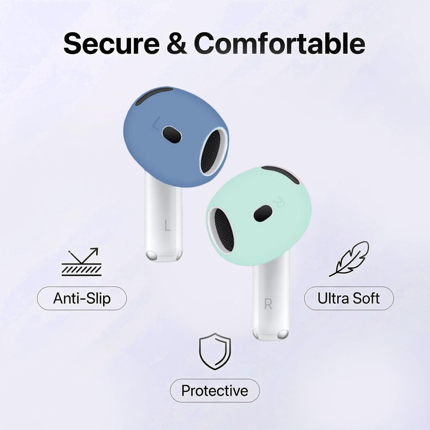 5 Pairs Anti-Slip Silicone Ear Tips for AirPods 4, Five colo... - Image 4