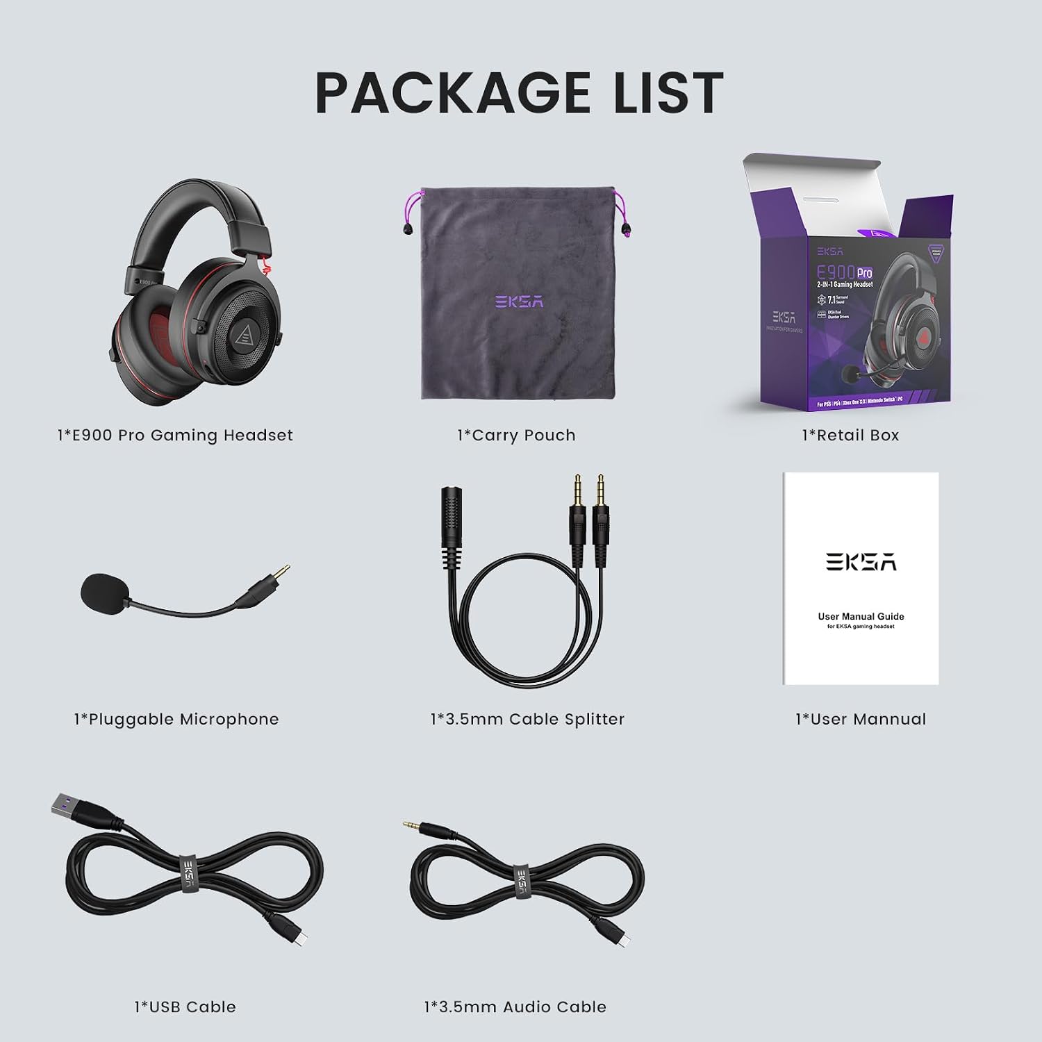 EKSA E900Pro USB Gaming Headphones for PS5, PS4, Xbox, Compu... - Image 8