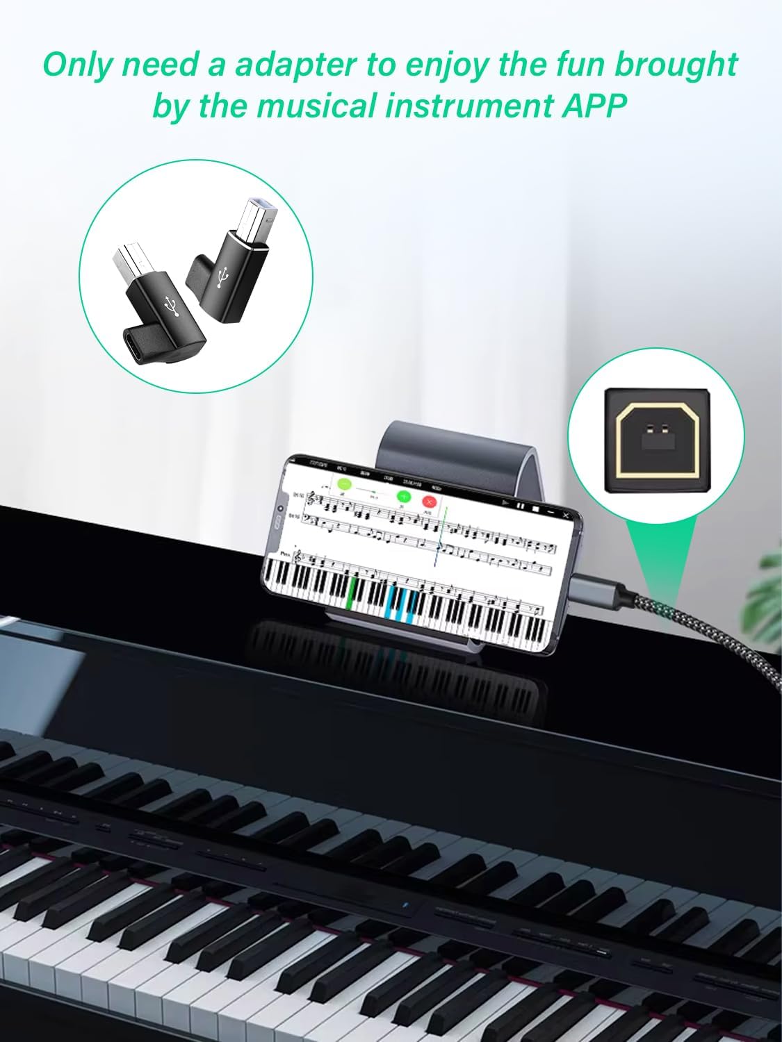 90 Degree USB C Female to USB B Male MIDI Converter,Support ... - Image 6