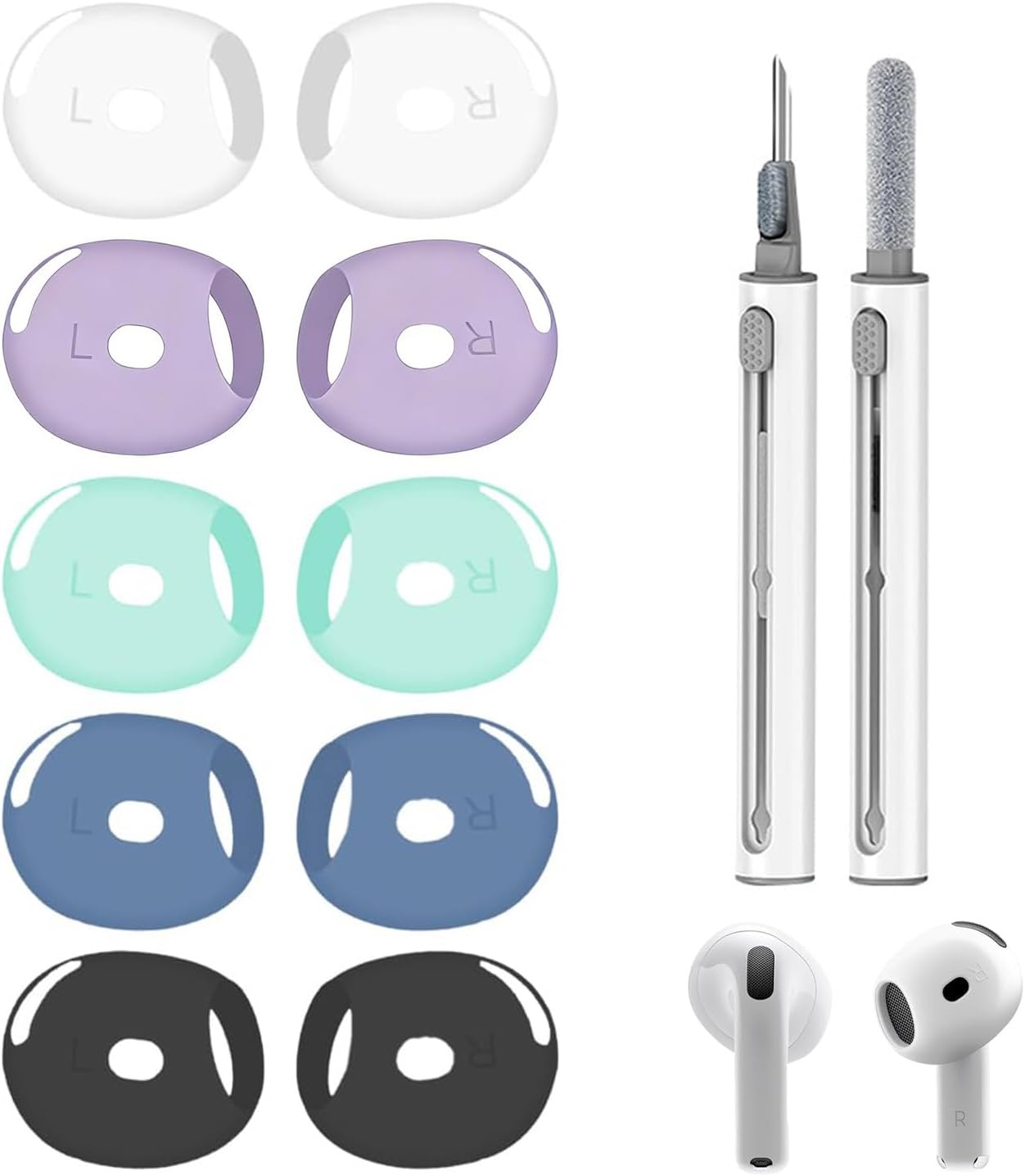 5 Pairs Anti-Slip Silicone Ear Tips for AirPods 4, Five colo... - Image 2