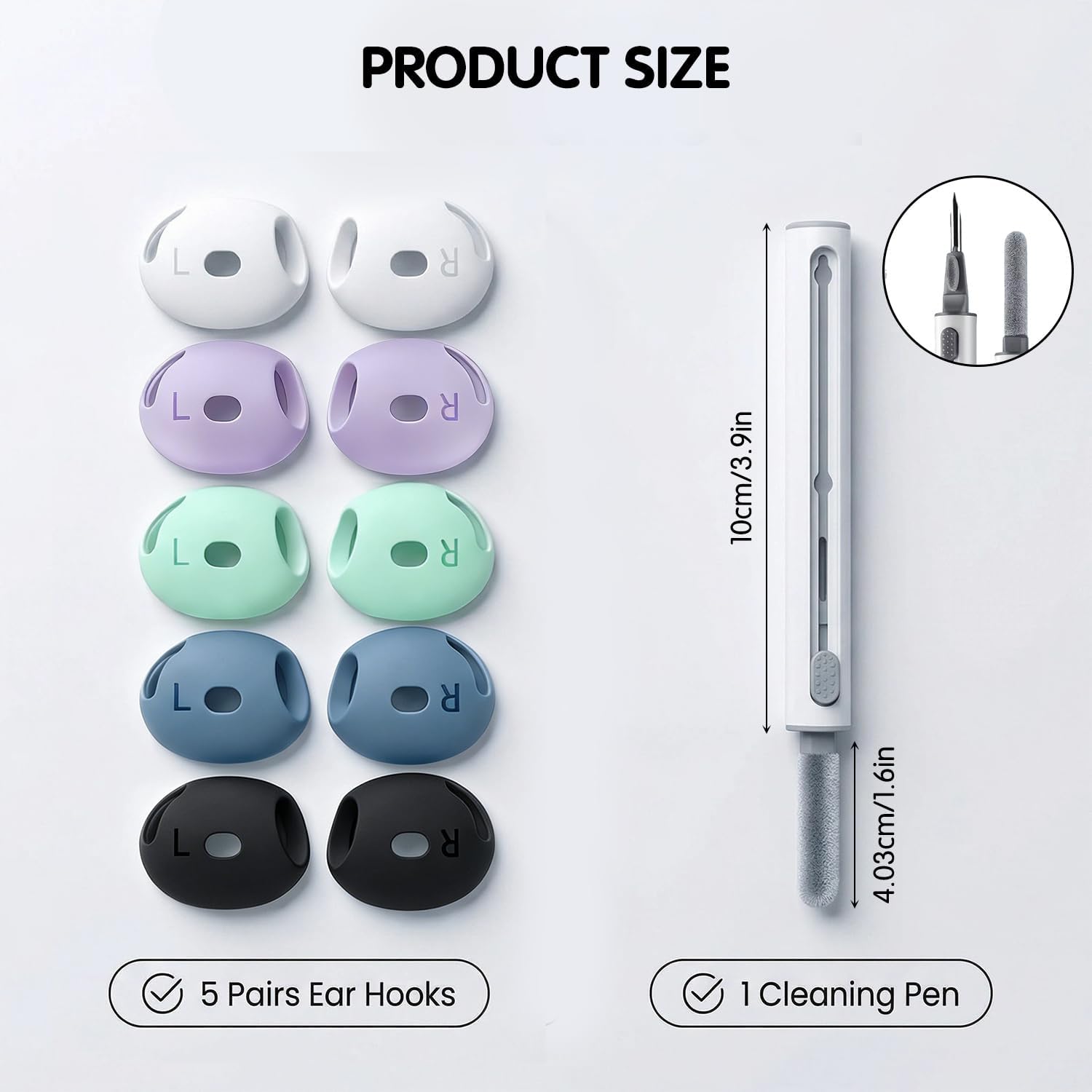 5 Pairs Anti-Slip Silicone Ear Tips for AirPods 4, Five colo... - Image 5