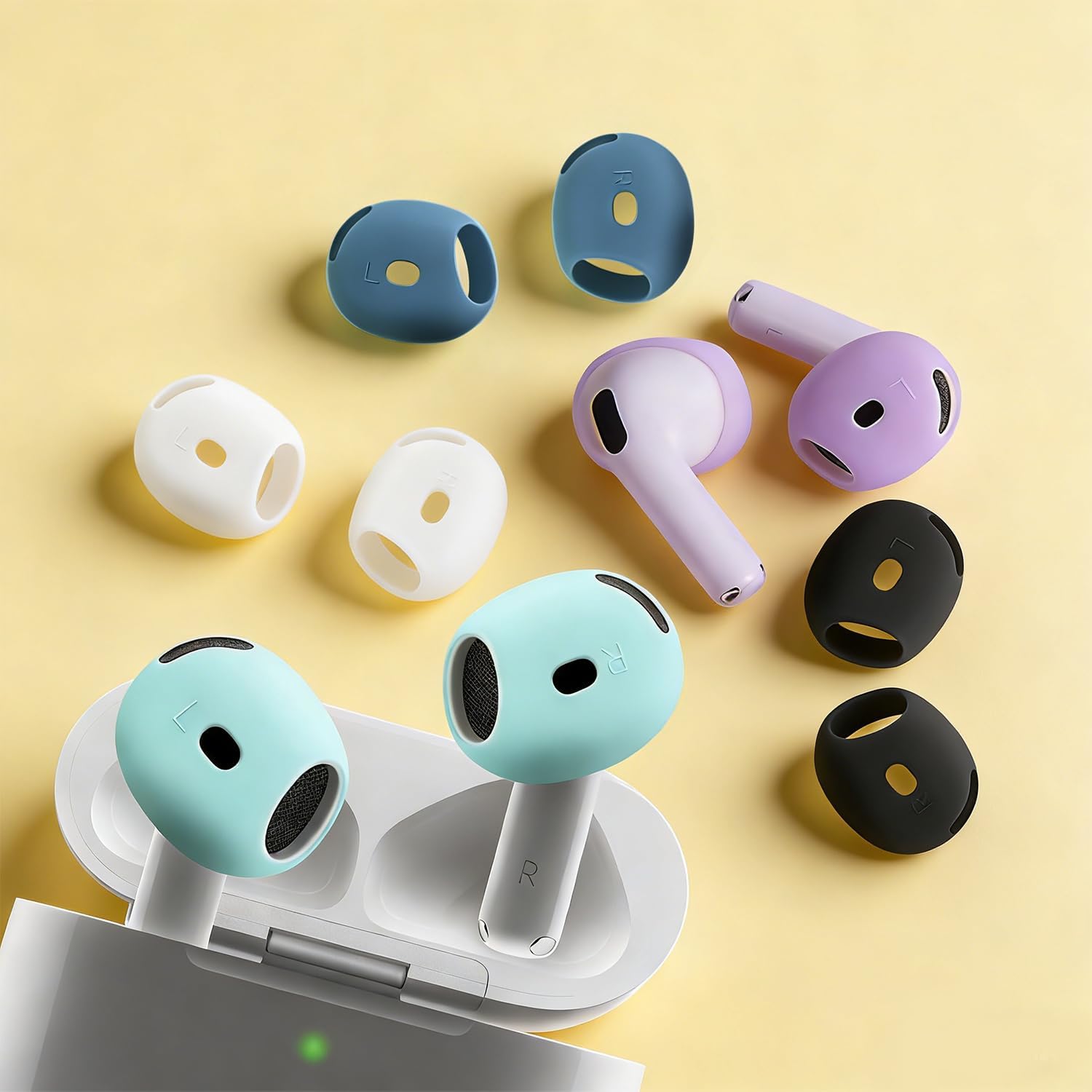 5 Pairs Anti-Slip Silicone Ear Tips for AirPods 4, Five colo... - Image 3