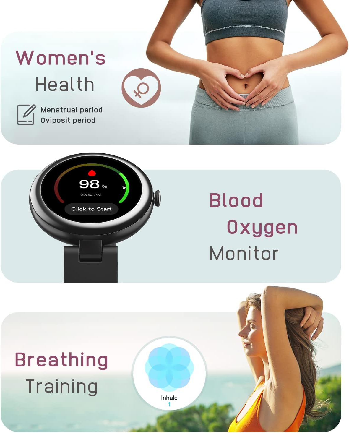 Lynn Smartwatches for Women,1.1inch Display Screen Fitness W... - Image 9