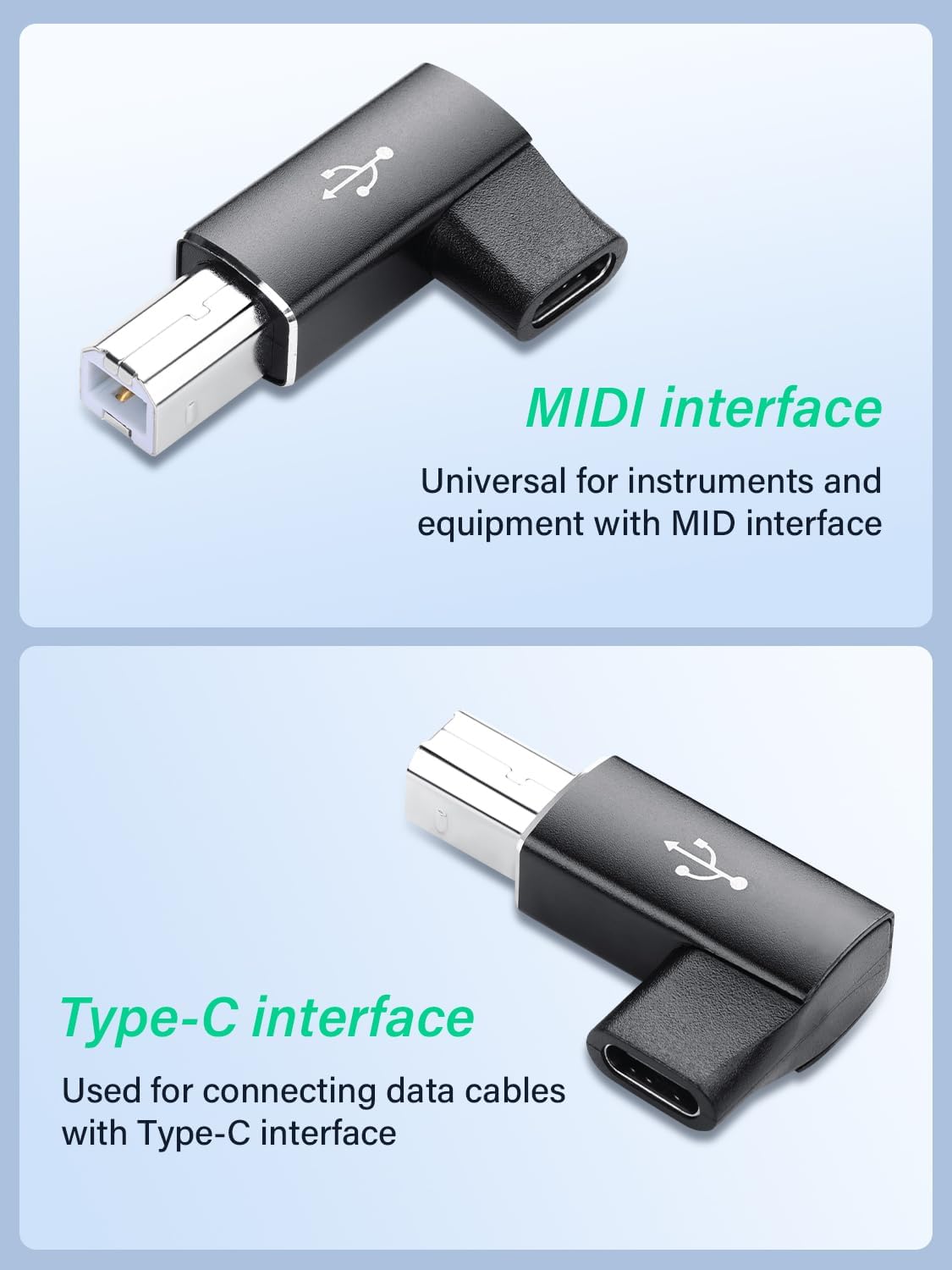90 Degree USB C Female to USB B Male MIDI Converter,Support ... - Image 3