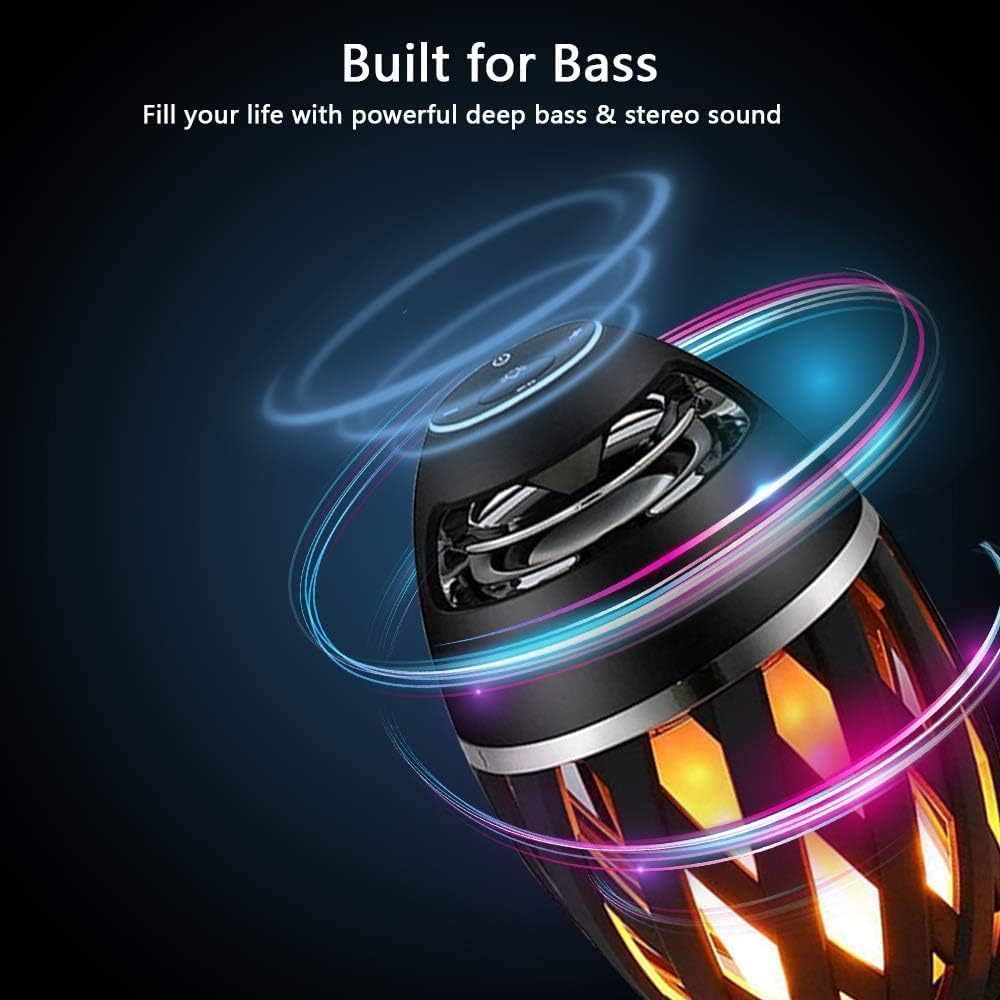 Outdoor Bluetooth Speaker with Flame Light, Wireless LED Tab... - Image 4