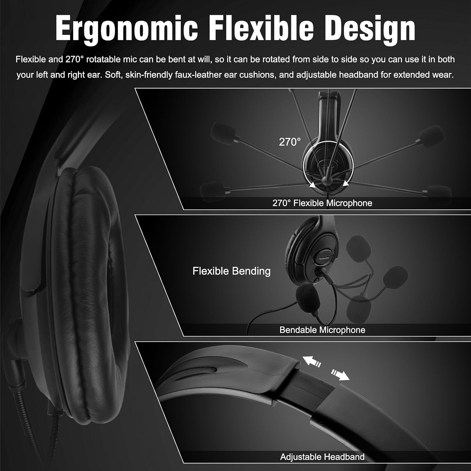 Joso Gaming Headset for PS5 PS4, 3.5mm Wired Online Gaming O... - Image 6