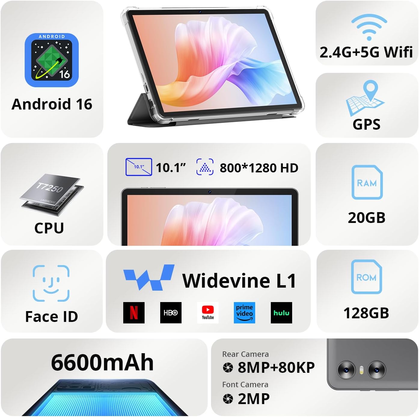 Android Tablet, 10 inch Tablet with Keyboard, Stylus Pen, Mo... - Image 3