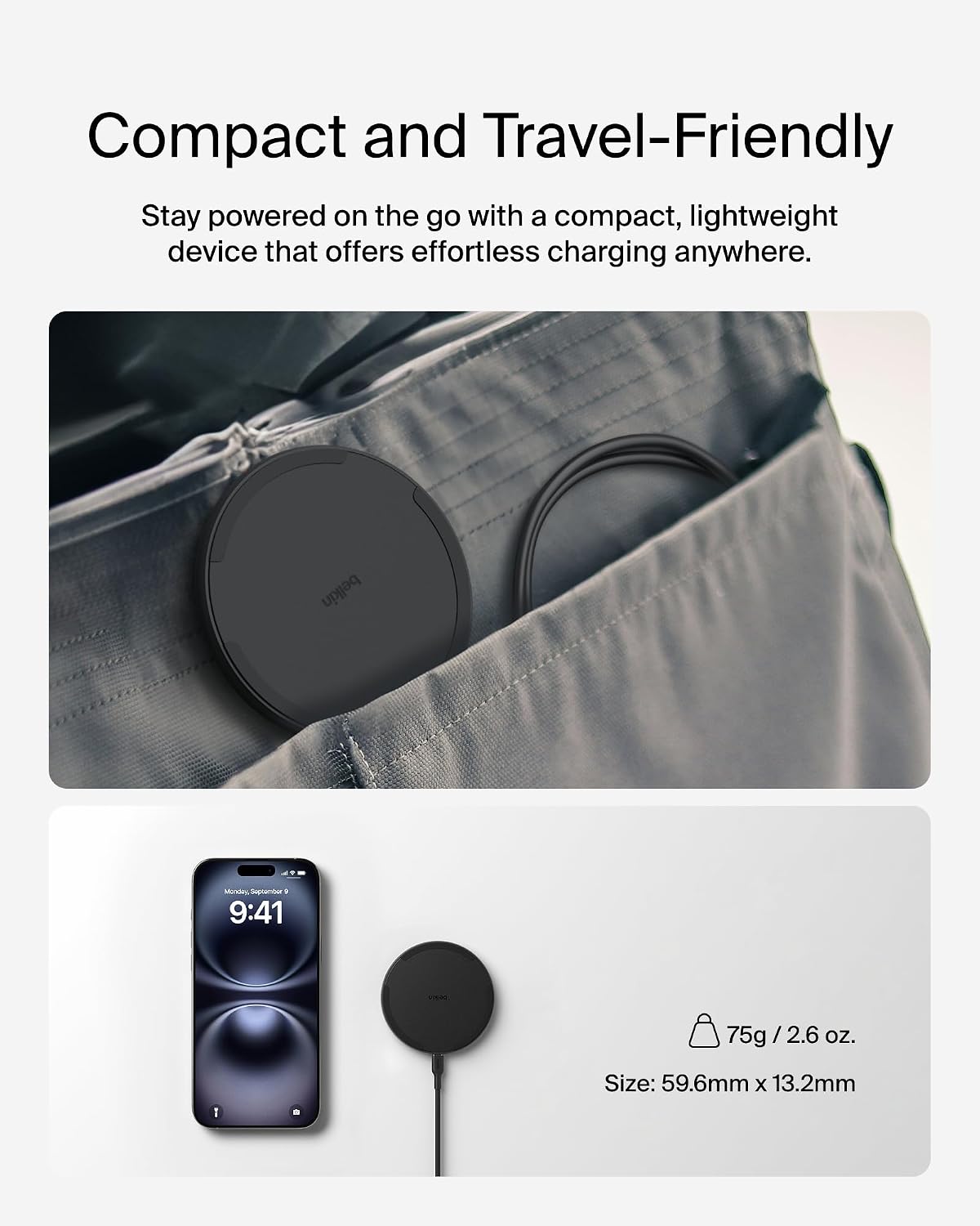 Belkin BoostCharge Wireless Charging Pad with Qi, 15W Fast C... - Image 8