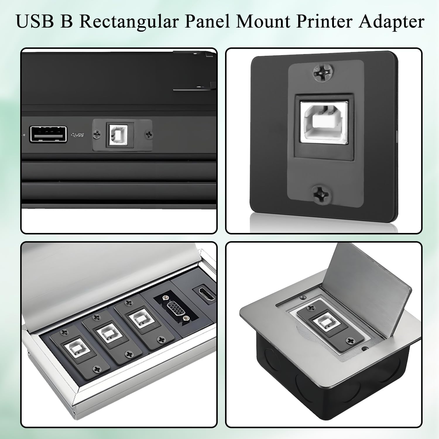 QIANRENON USB B Rectangular Panel Mount Printer Connector US... - Image 7