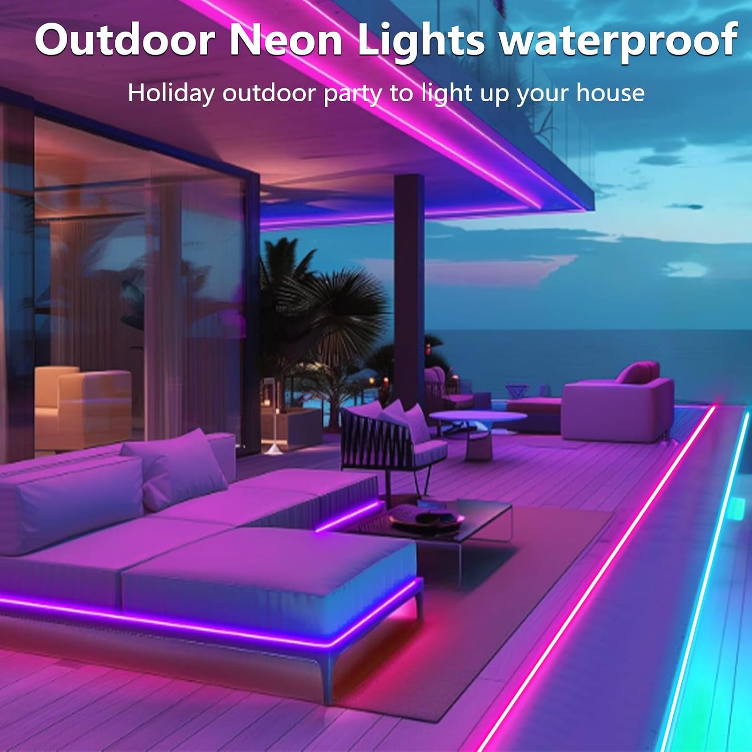 5M Neon Rope Lights,Flexible Led Rope Light Control with App... - Image 7