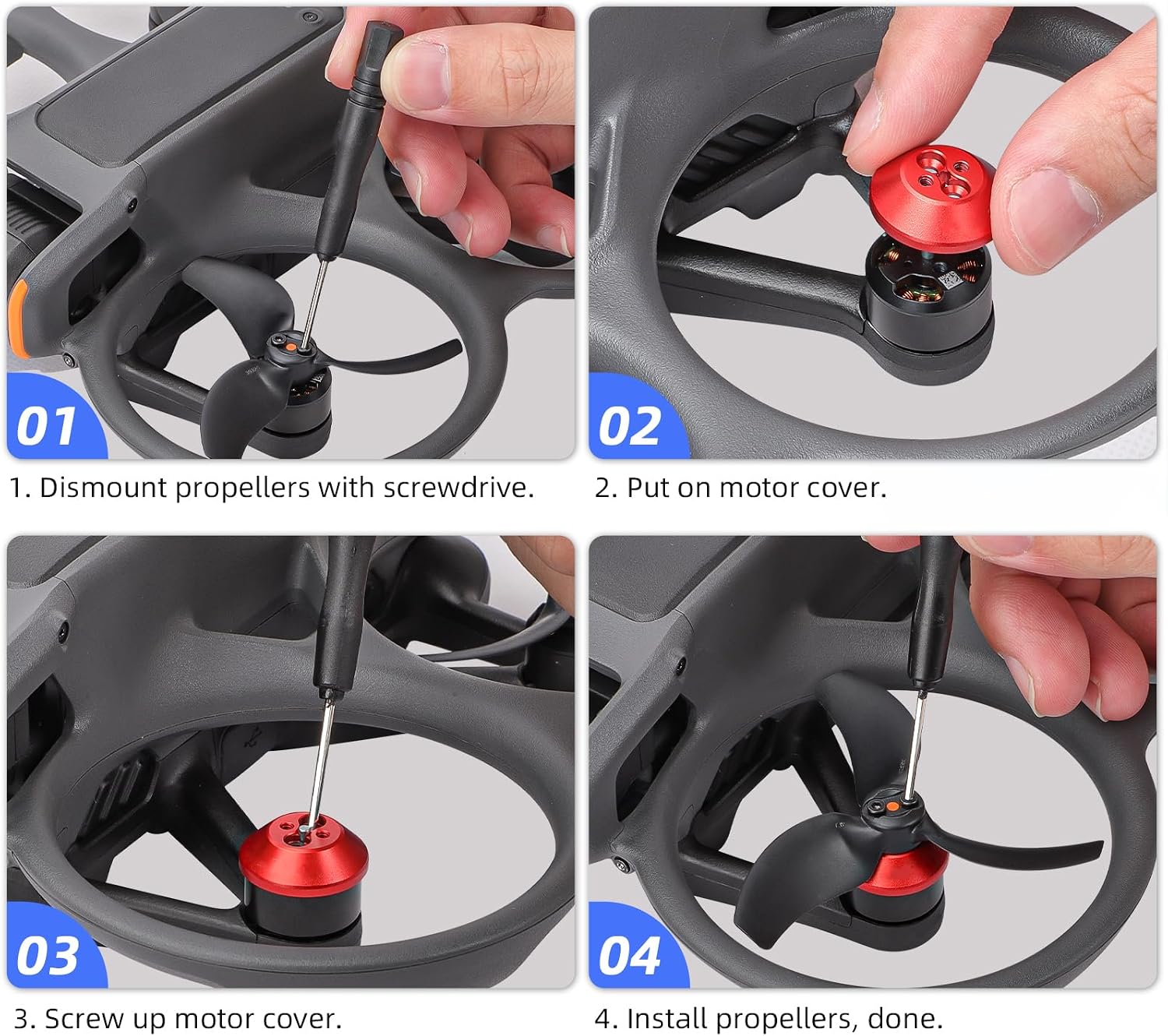 Motor Cover for DJI Avata 2 Aluminum Alloy Protective Cap fo... - Image 9