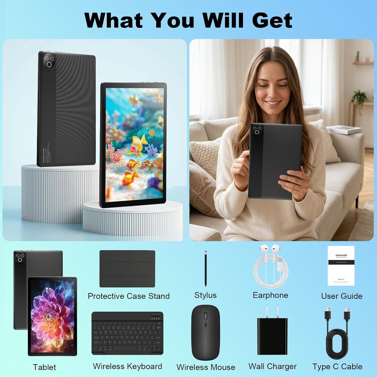 Android 15 Tablet, 10.4 inch Tablet, Android Tablets with Ke... - Image 8