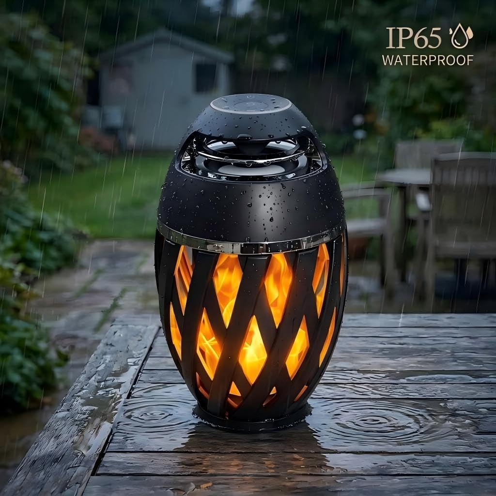 Outdoor Bluetooth Speaker with Flame Light, Wireless LED Tab... - Image 6