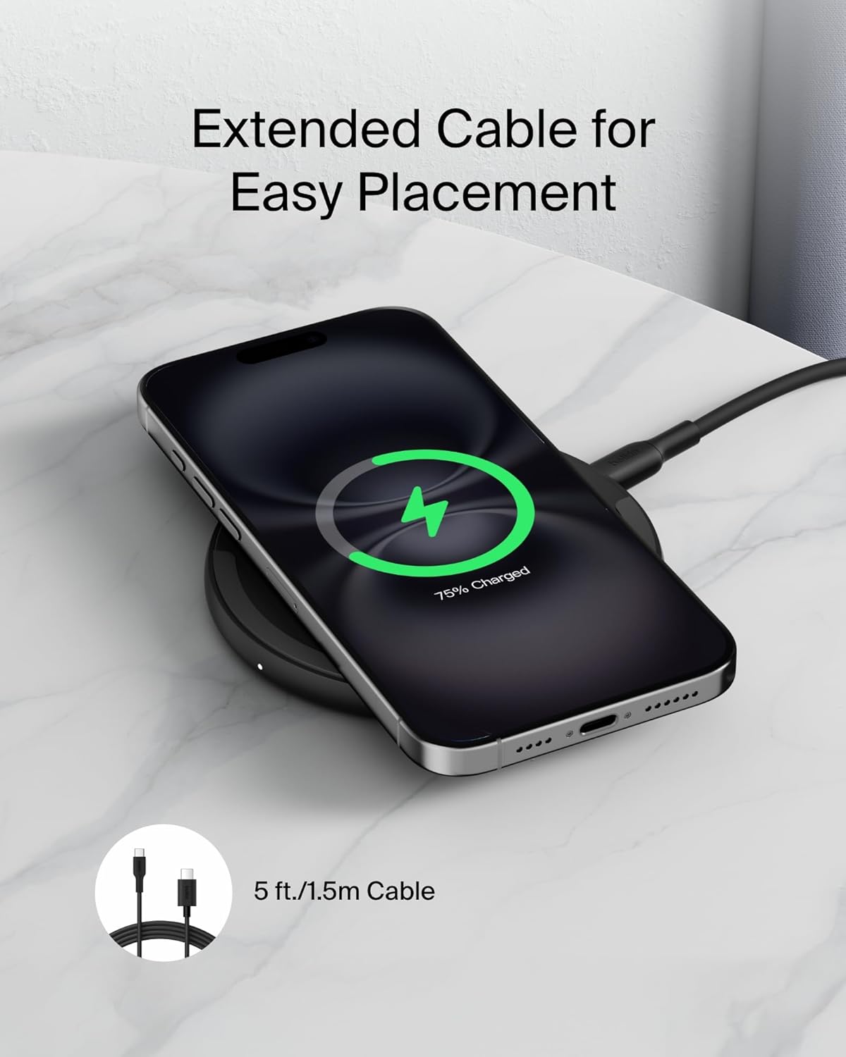 Belkin BoostCharge Wireless Charging Pad with Qi, 15W Fast C... - Image 5