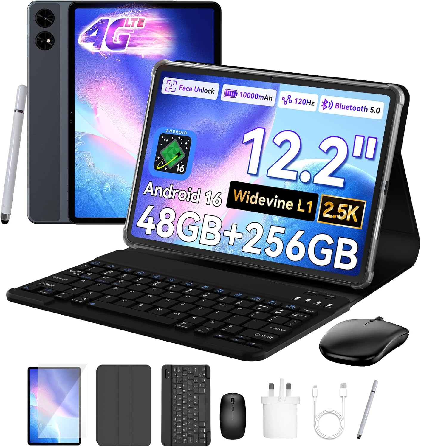 2026 upgrated tablets 12 Inch Android 16 Tablets with Keyboa... - Image 2