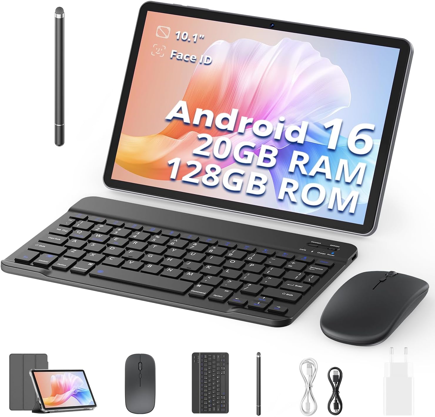 Android Tablet, 10 inch Tablet with Keyboard, Stylus Pen, Mo... - Image 2