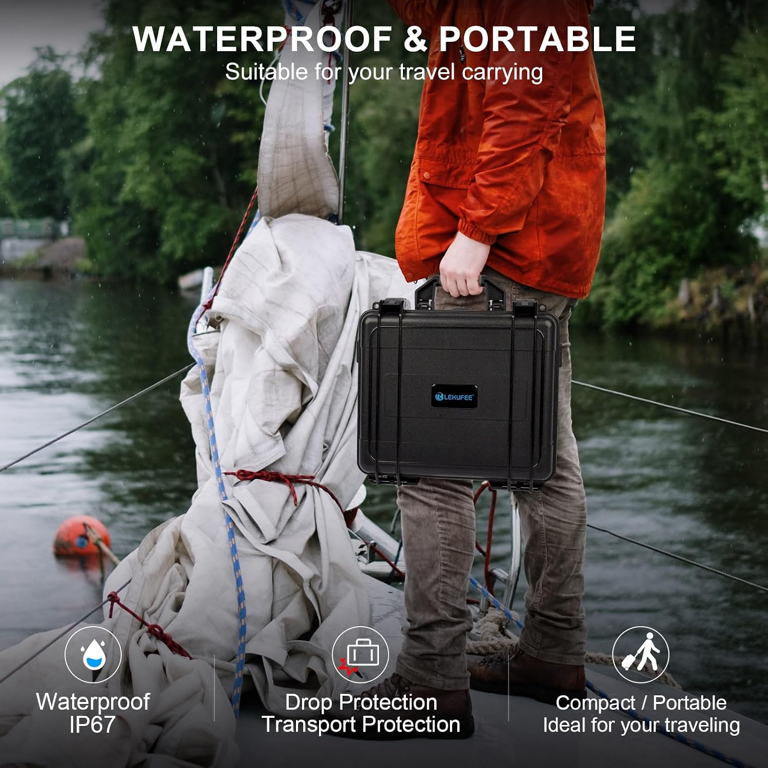 LEKUFEE Waterproof Hard Carrying Case for DJI Mini 5 pro/Min... - Image 6