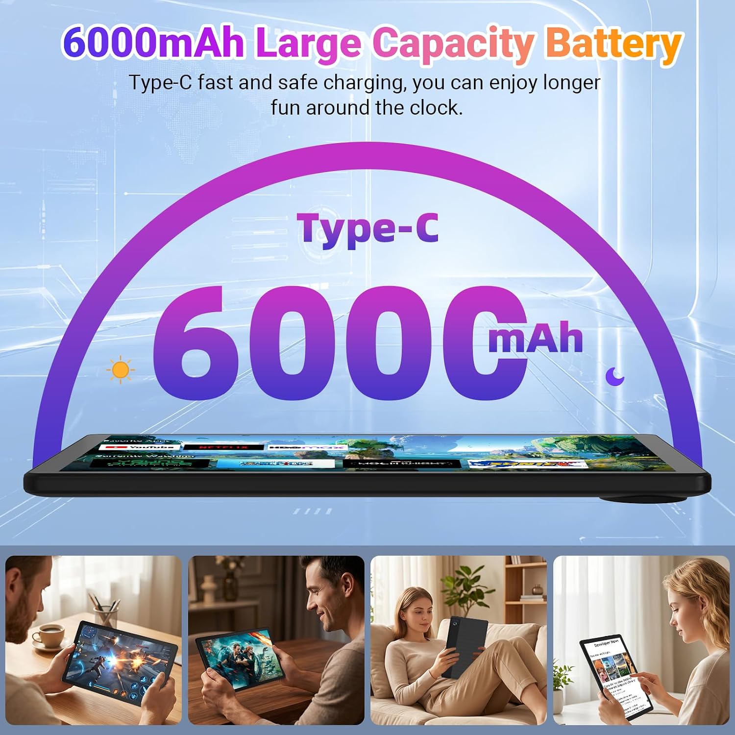 Gleeso Tablet|Android 16 Tablet 10 Inch|24GB RAM 1TB TF Andr... - Image 9