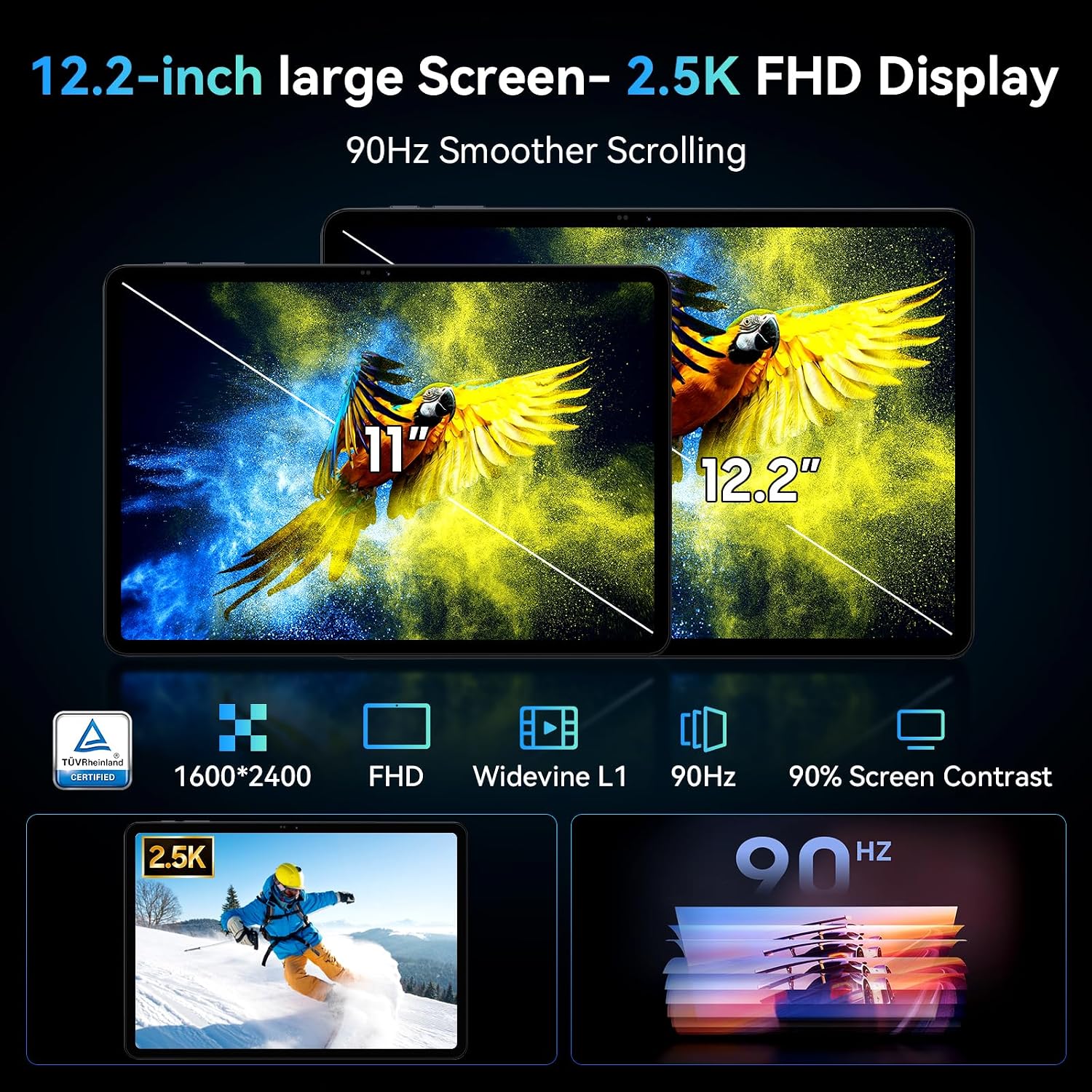 2026 upgrated tablets 12 Inch Android 16 Tablets with Keyboa... - Image 3