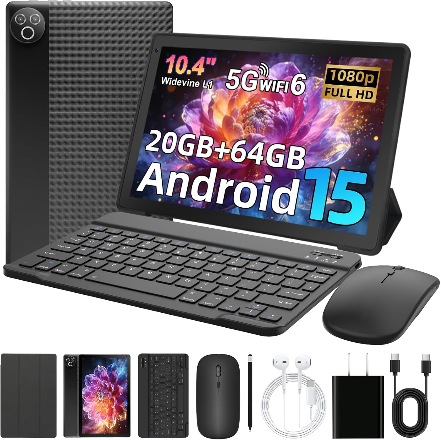 Android 15 Tablet, 10.4 inch Tablet, Android Tablets with Ke... - Image 2