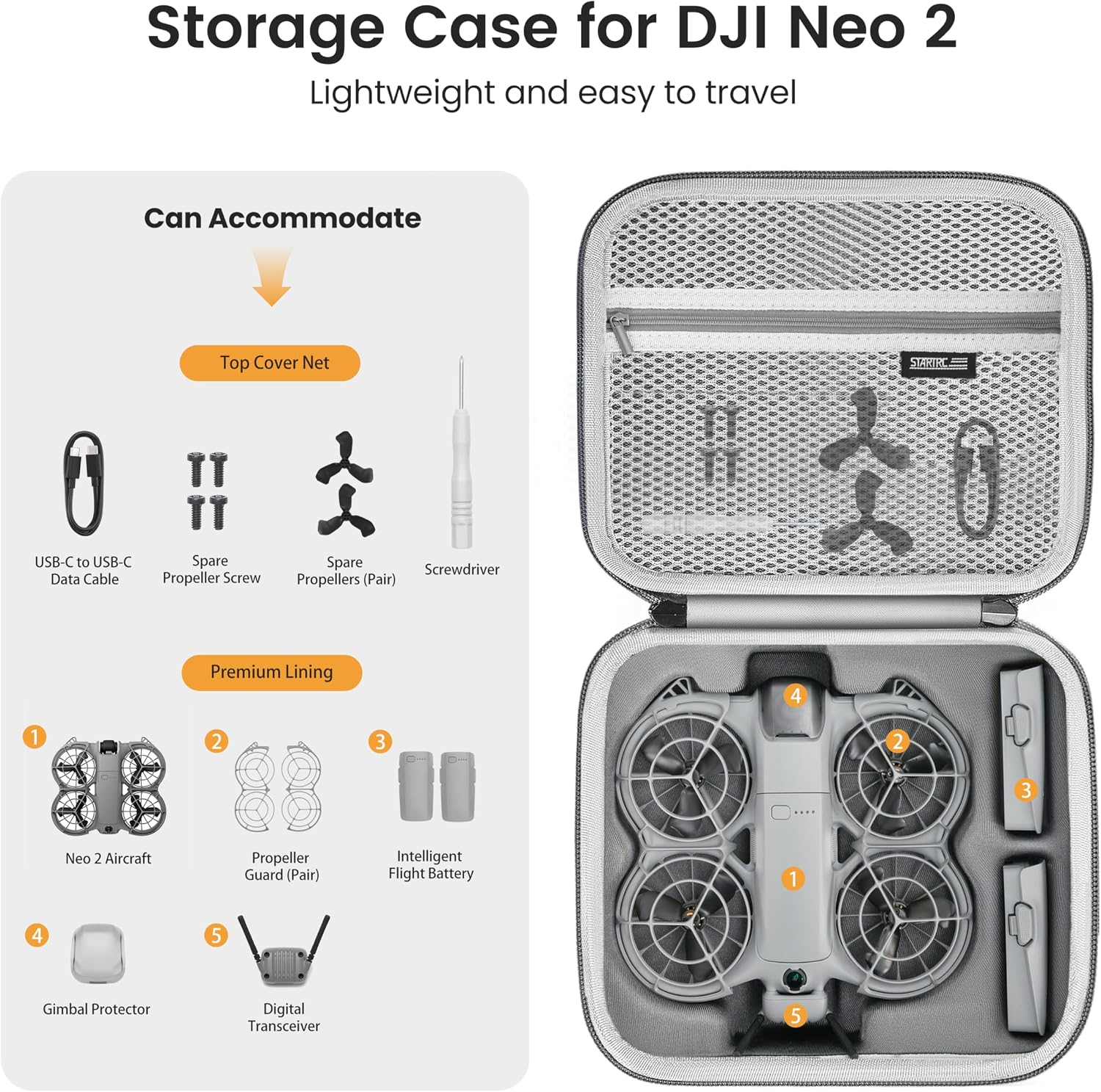 STARTRC Neo 2 Case, Carrying Bag for DJI Neo 2 Drone & Batte... - Image 2