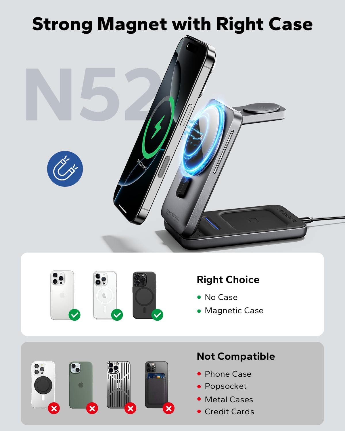 KPON 3 in 1 Wireless Charging Station for Apple, Foldable Ma... - Image 6