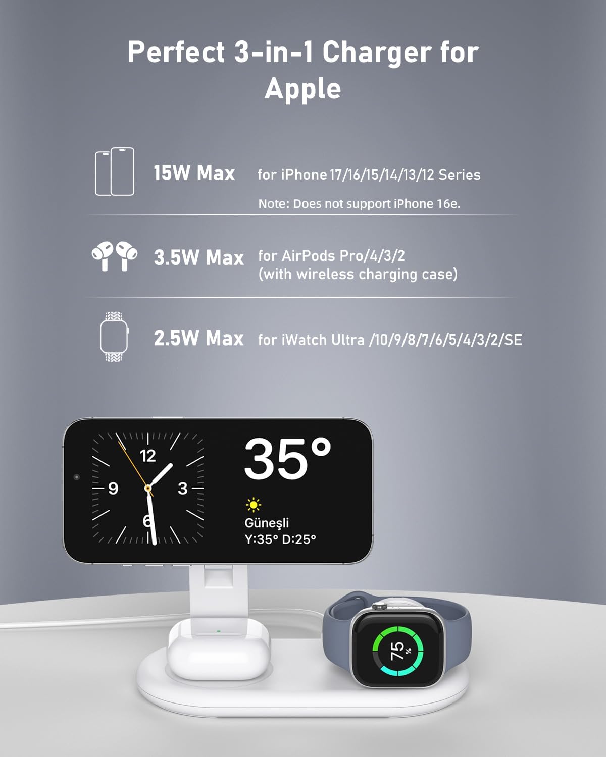 3 in 1 Wireless Charging Station for Apple - Image 7