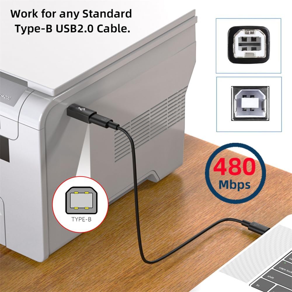 2pcs/lot USB 2.0 B Type Female to Type-A & Type-B Male Exten... - Image 5