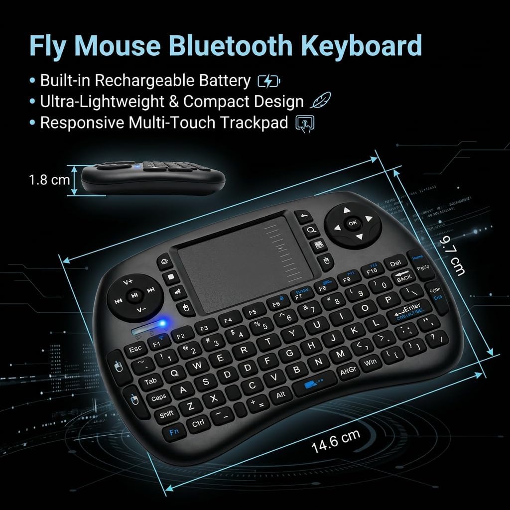 Mini Wireless Keyboard with Touchpad, 2.4G Small Keyboard an... - Image 7
