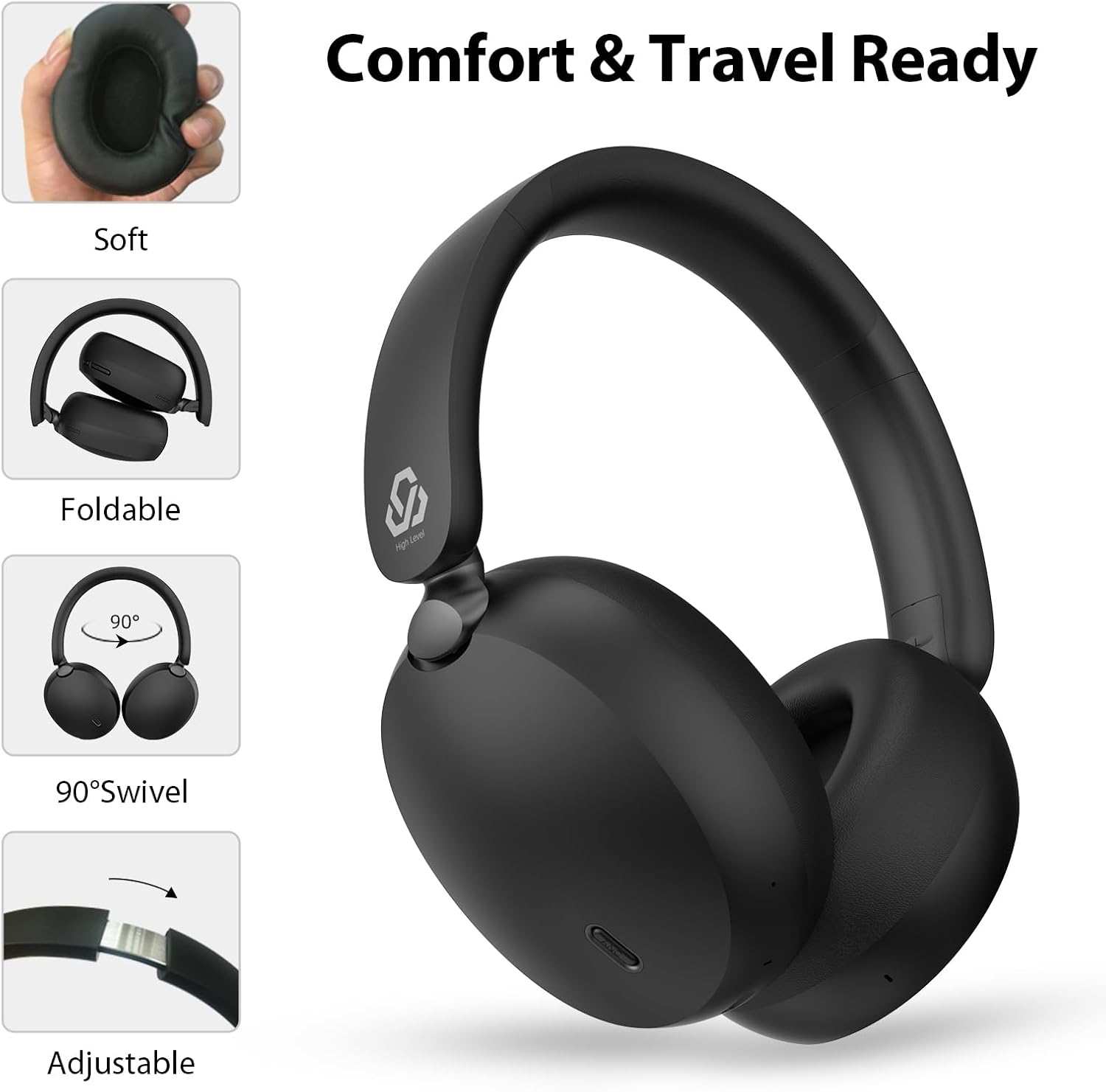 Active Noise Cancelling Headphones Wireless Over Ear Bluetoo... - Image 4
